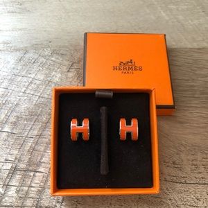 Hermes Pop H Earrings, Orange